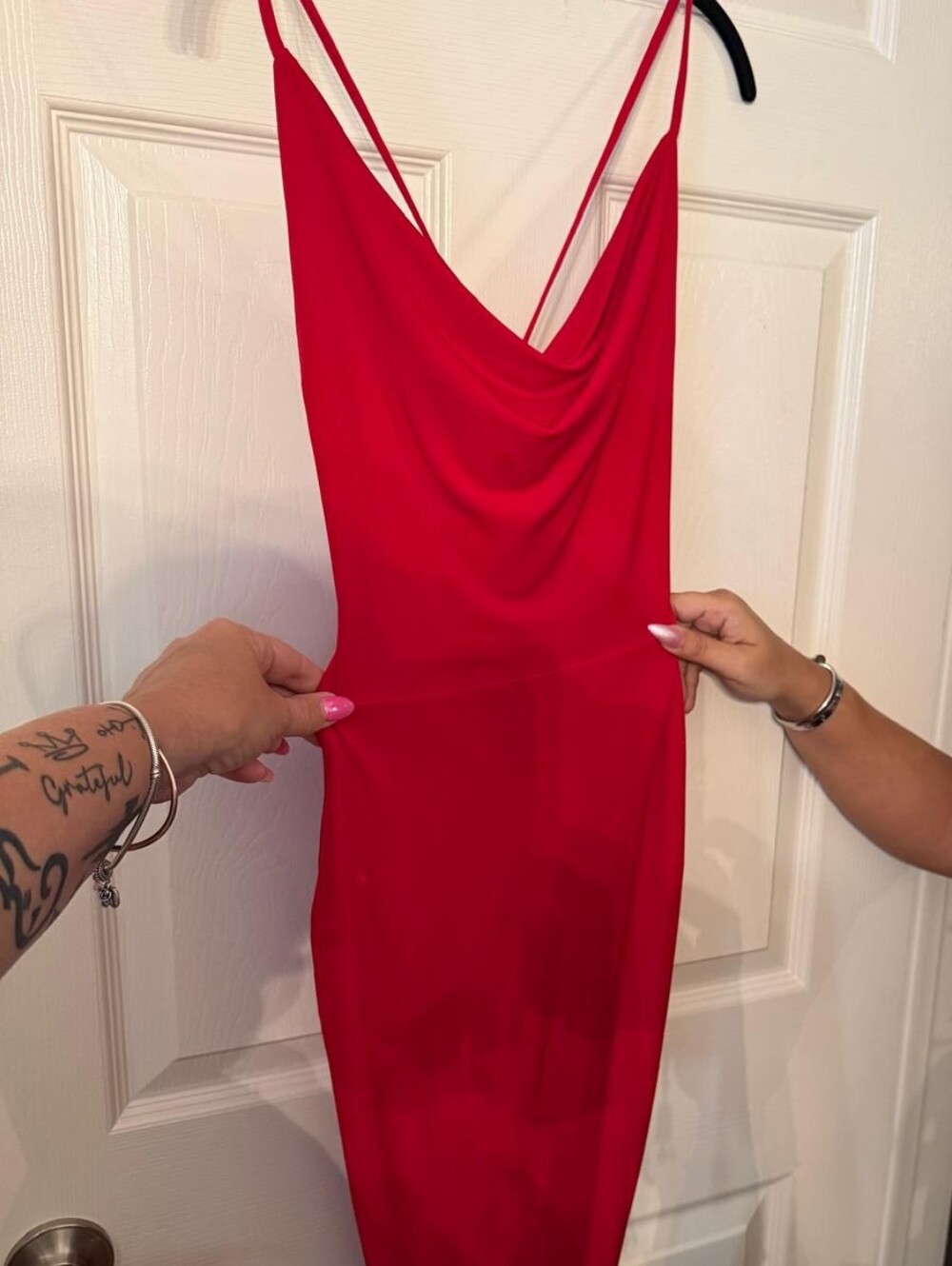Nookie Red Strappy Dress with Ring Detail